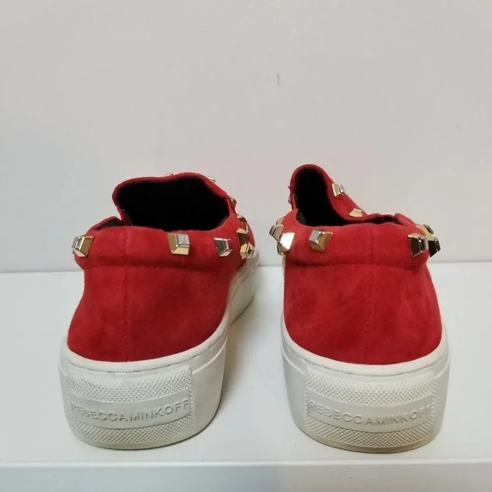 Rebecca Minkoff‎ red studded slip on sneaker shoes